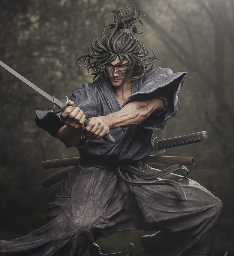 Image pour Suivi : Peinture Figurine Miyamoto_Musashi